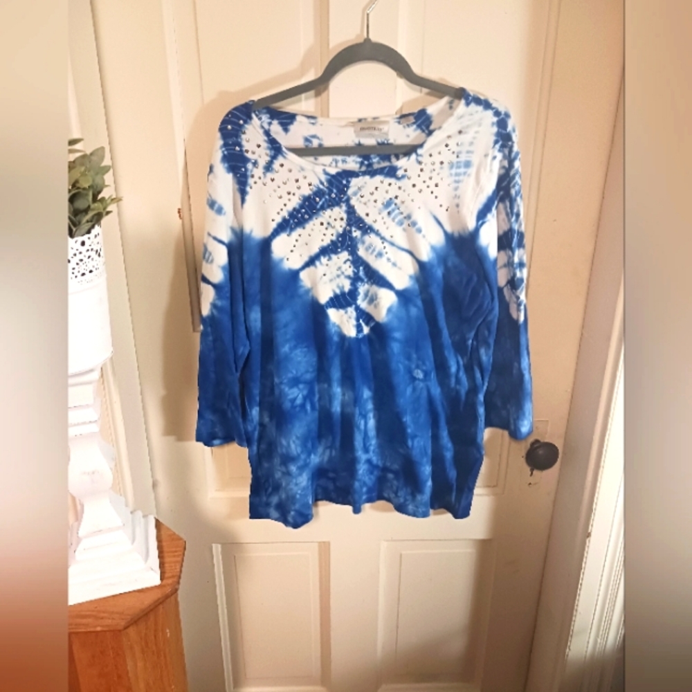 Avenue blue and white tie dye tee 14/16